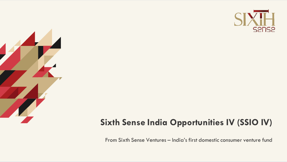 Sixth Sense India Opportunities IV (SSIO IV) fund overview slide